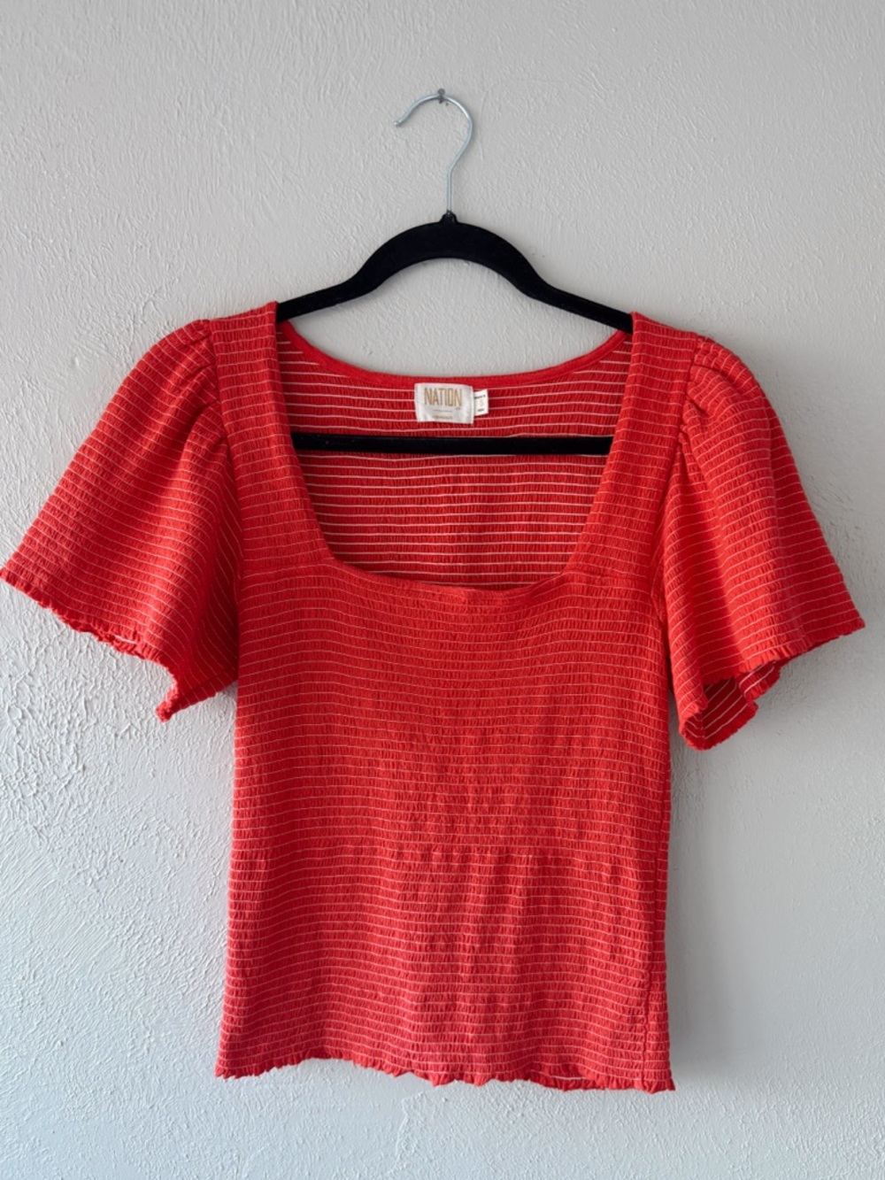 Nation LTD Scarlett Smocked Top in Candy Apple Red